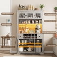 thumbnail image 7 of COZONY 68.7" Farmhouse Coffee Bar Cabinet with LED Light and Power Outlet, Kitchen Hutch with Drawers, Wine Rack for Dining Room, Living Room,Gray, 7 of 7