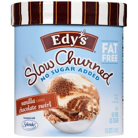 Edy's/Dreyer's Fat Free No Sugar Added Vanilla Chocolate Swirl Ice Cream, 1.5 qt