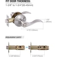 thumbnail image 3 of Door Levers Interior Keyed Difference Entry Front/Bedroom Wave Style Door Handles for Left and Right Opened Door with Lock and Keys Set in Satin Nickel, 3 of 6