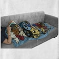 thumbnail image 6 of Indie Soft Flannel Fleece Throw Blanket, Cool Funny Crazy Monster Universe Rainbow Stars Clouds Money Illustration, Cozy Plush for Indoor and Outdoor Use, 60" x 80", Multicolor, by Ambesonne, 6 of 6