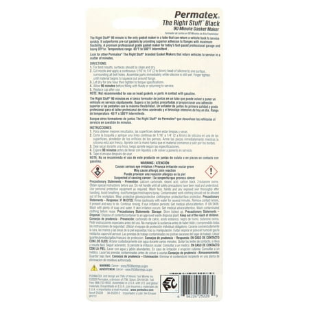 Permatex Right Stuff Black 90 Minute Silicone Gasket Maker - 75228