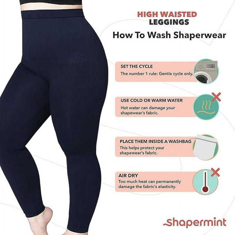 Shapermint Essential High Waisted Shaping Leggings Womens Size L Black (s)