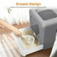thumbnail image 4 of Cat Litter Box with Scoop and Tray Sifting Enclosed Foldable Kitten Toilet Detachable Poop Top Front Entry Pet Supplies ShopWise Round, 4 of 6