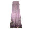 thumbnail image 5 of Wycnly Dresses for Women 2025 Summer Loose Comfy Breathable Cotton Linen Casual Swing Tank Long Sundress with Pocket Floral Print Sleeveless Crewneck Maxi Formal Dresses for Women Green l, 5 of 5