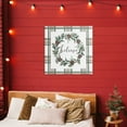 thumbnail image 2 of Stupell Industries Believe Wreath on Green Plaid Canvas Wall Art design by Elizabeth Tyndall, 30 x 30, 2 of 7