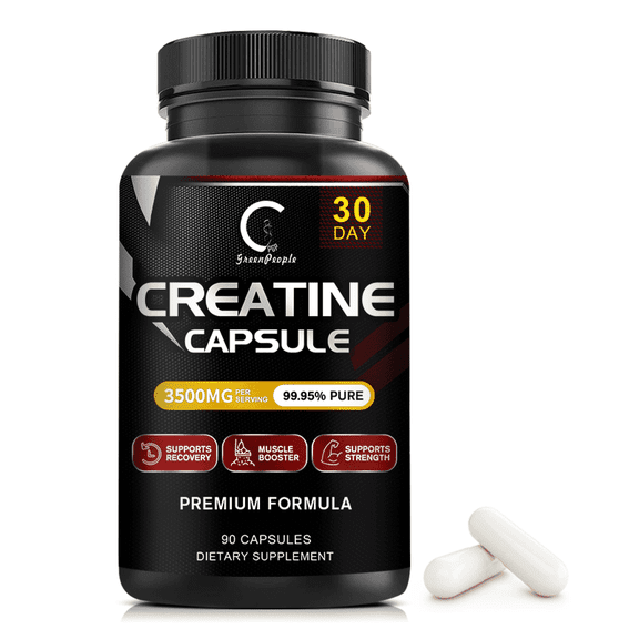 GPGP GREENPEOPLE Creatine Monohydrate 3500mg Supplement, High Purity Muscle & Strength Support, 90 Capsules, Post-Workout Recovery