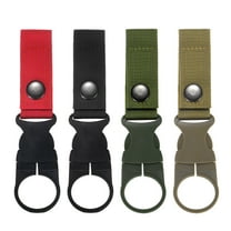 4-Pack Water Bottle Clips, 5.5" Portable Water Bottle Ring Holder Hanging Buckle Clip for Backpack Belt, Nylon Webbing Strap for Outdoor/Hiking/Mountaineering [Mutilcolor]