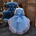 thumbnail image 3 of Girl Rose Ruffle Tiered Tutu Gown Flower Girl‘s Sleeveless Lace Princess Dresses with Long Hem Party Ball Tulle Pageant Gowns for Wedding, Birthday, Christmas - 3-10T, 3 of 7
