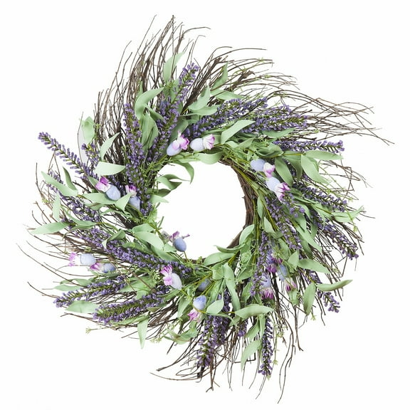 Enova Home 24" Mixed Spring Artificial Flower Wreath Home Decoration