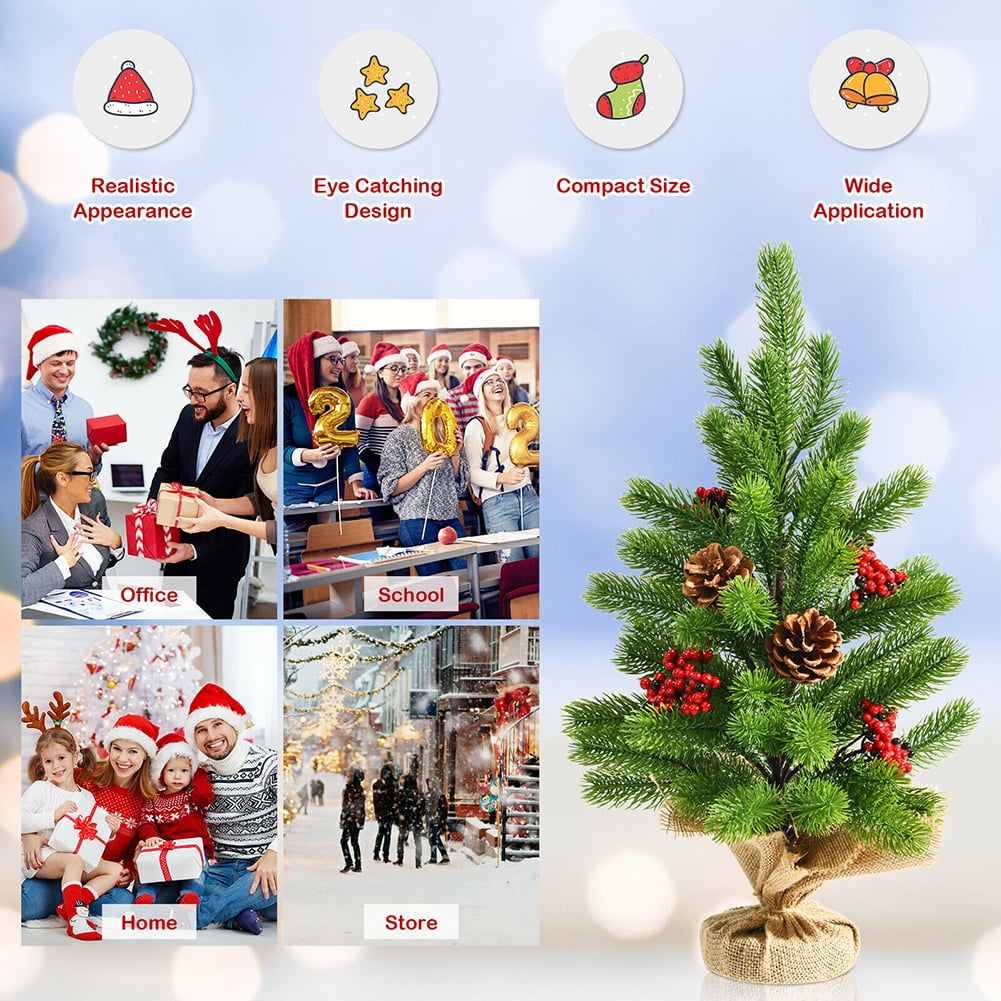 Kadyn20" Tabletop Christmas Tree, Artificial Christmas Tree for Christmas Decorations, Home, Kitchen, Dining Table, Mini Christmas Pine Tree with W/pine Cones & Red Berrie, Green Kadyn20" Tabletop Christmas Tree, Artificial Christmas Tree for Christmas Decorations, Home, Kitchen, Dining Table, Mini Christmas Pine Tree with W/pine Cones & Red Berrie, Green