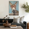thumbnail image 3 of XUFX Farmhouse Animals Canvas Prints Wall Art Funny Donkey with Red Glasses Pictures Posters Modern Artwork for Living Room Bedroom Bathroom Home Wall Décor Ready to Hang Framed 12x16inch, 3 of 5
