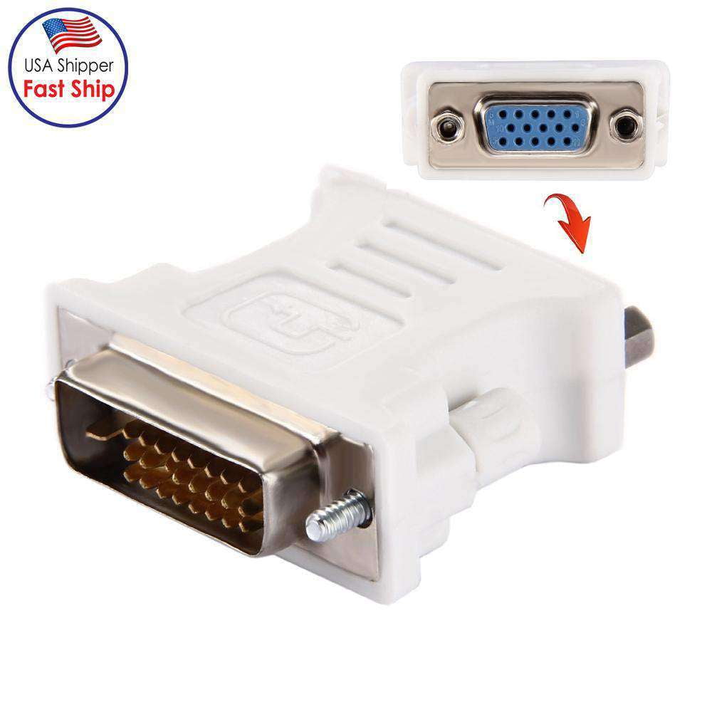 NEW # 24+1 DVI Pin Male to 15 Pin VGA Female Adapter DVI-D FastShip From USA 