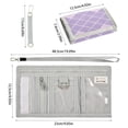 thumbnail image 3 of JIALIOU Nylon Trifold Card Wallet with ID Window Zipper Pocket for Men Women Teen Purple Block, 3 of 7