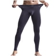 thumbnail image 2 of KIHOUT Men's Black Separate Pouch Compression Thermal Leggings Tight Fitting Base Layer Pants for Winter Warmth, 2 of 5