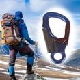 thumbnail image 6 of harayaa Double Locking Snap Hook Self Locking Carabiner Clip Smooth Key Nose Gate Aluminum Rock Climbing Carabiner for Mountaineering Blue, 6 of 8