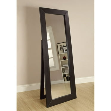 Coaster Contemporary Rectangular Wood Floor Mirror in Cappuccino