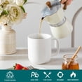 thumbnail image 4 of Juego de tazas de café vancasso de porcelana, 480 ml, cerámica blanca, 6 piezas, 4 of 9