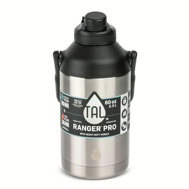 TAL Stainless Steel Ranger Water Bottle 64 fl oz, Gray 