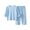 Blue, variant on TIREOW Kids Loungewear 2 Piece Set Contrast Trim Round Neck Three Quarter Sleeve Top and Long Pants Boys and Girls Sleepwear Set