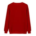 thumbnail image 4 of Gaexia Crewneck Sweatshirts Women Fall Sweatshirt Long Sleeve Pullover Soft Comfortable Casual Solid Top Loose Fit Warm Wear,Red,XXL, 4 of 4