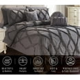 thumbnail image 2 of Mocassi 10pc Bed-in-a-Bag Infinity Design Comforter Set, Ultra Soft Bed Set Featuring Decorative Pillows and Fitted Sheet with Storage Pockets, Infinity Comforter, King, Basalt Gray, 2 of 5