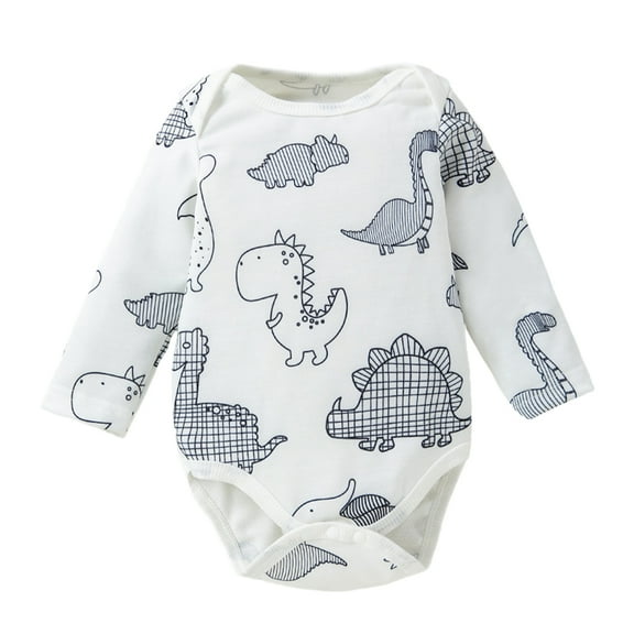 YTDSCS Baby Infant Boys Girls Onesies Dinosaur Print Bodysuit 0-24M Newborn Long Sleeve Jumpsuit Unisex Spring Fall Romper