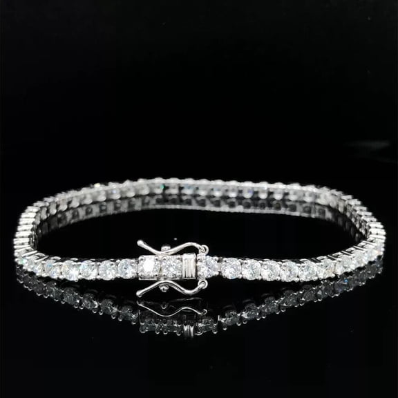 7Ct Round Cut Lab Created Diamond Tennis Bracelet 14K White Gold Plated 7"Inch