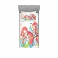 thumbnail image 2 of Ambesonne Flower Fitted Sheet & Pillow Sham Set, Floral Haze, Full, Multicolor, 2 of 3