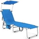 thumbnail image 5 of Costway Sillón Reclinable Plegable para Exteriores, Ajustable, para Playa, Patio, Piscina, con Parasol, Color Azul, 5 of 5