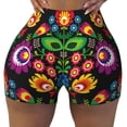 thumbnail image 2 of Logiee Traditional Floral Polish Print Women's Biker Shorts,Workout Gym Shorts,Scrunch Shorts,Tummy Control Hidden Scrunch Running Yoga Shorts-X-Large, 2 of 8