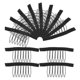 thumbnail image 3 of Peines para pelucas, 50 piezas de pinzas de 7 dientes, dientes de acero con tela, peines para postizos, accesorios para pelucas, herramientas negras., 3 of 6
