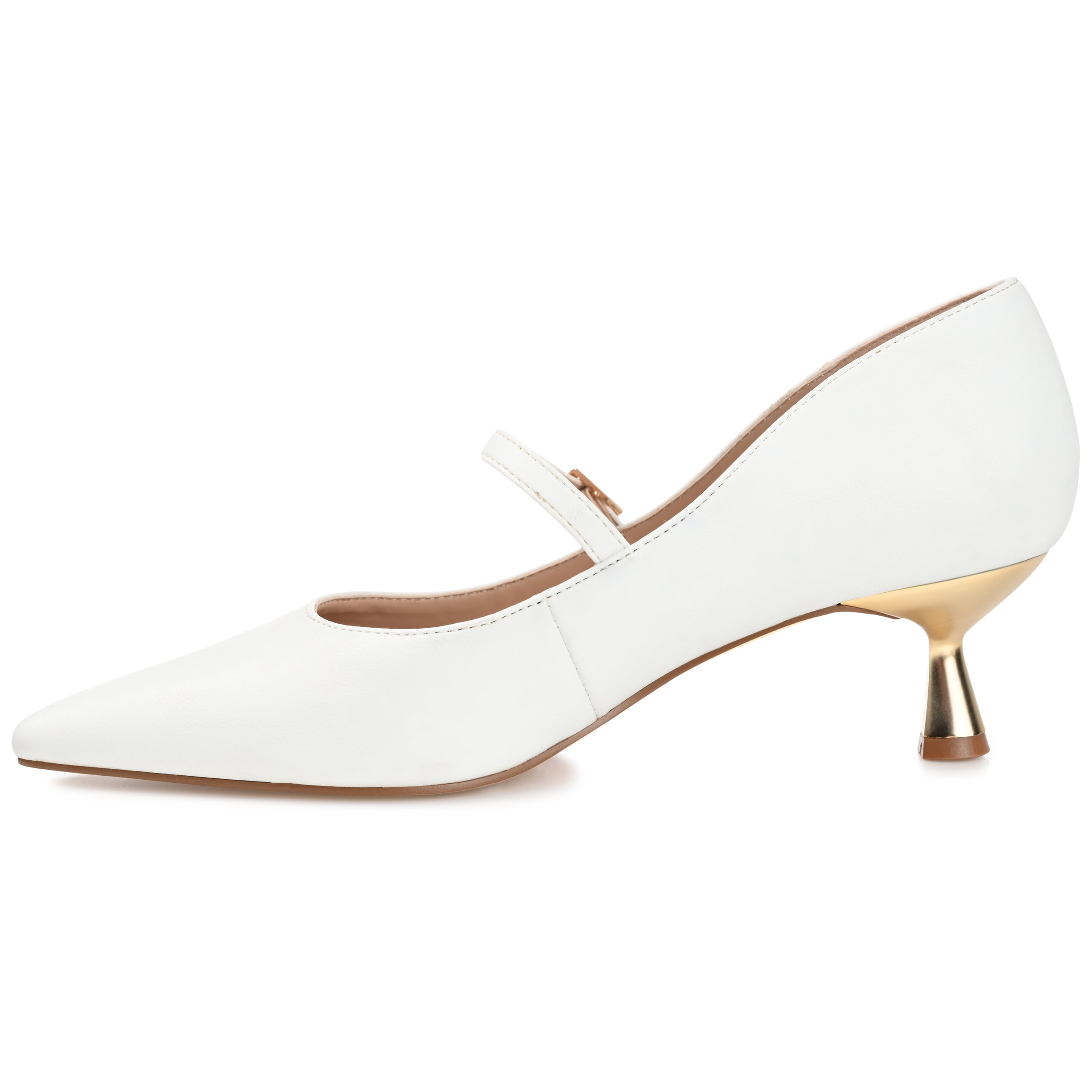 Journee Womens Manza Kitten Heel Mary Jane Pointed Toe Pumps, Widths Available
