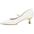 thumbnail image 3 of Journee Womens Manza Kitten Heel Mary Jane Pointed Toe Pumps, Widths Available, 3 of 10
