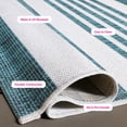 thumbnail image 6 of SAFAVIEH Courtyard Patrice Striped Indoor/Outdoor Area Rug, Ivory/Teal, 2'7" x 5', 6 of 12