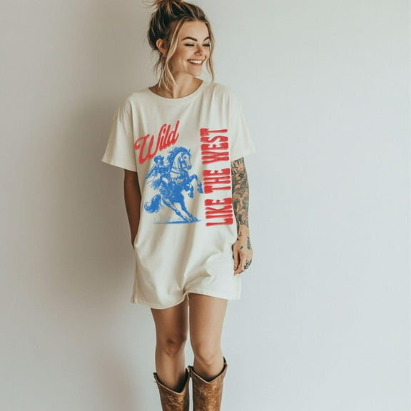 DOPASHIRT Wild West Graphic Tee, Distressed Cowgirl Shirt, Trendy Midwest Apparel, Western Clothing, Ride Or Die Shirt, Retro Rodeo Club Tee Unisex S-5XL Hot Trending Shirt, Vintage Birthday Gift