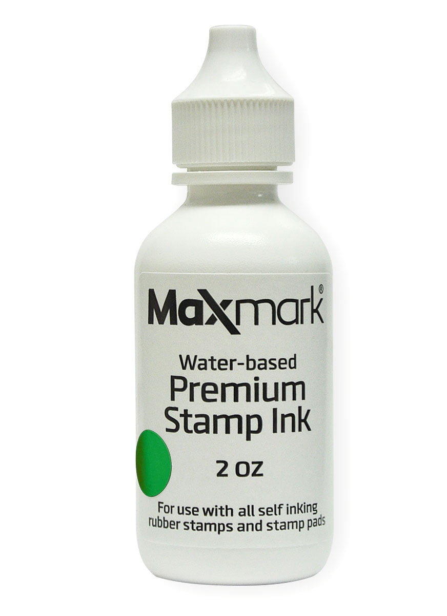 MaxMark Premium Refill Ink for self inking stamps and stamp pads, Green