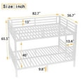 thumbnail image 5 of Bellemave Full XL Over Full XL Bunk Beds, Heavy Duty Metal Bunk Beds with Ladders, Industrial Style Bunk Bed Under-Bed Storage Space, No Box Spring Needed（White), 5 of 8