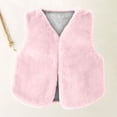 thumbnail image 2 of Little Girls Solid Faux Fur Vest Fall Fashion Sleeveless Fuzzy Jacket, 2 of 4