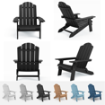 thumbnail image 5 of WINSOON All Weather HIPS Folding Adirondack Chairs Set of 4 Outdoor Chair Garden Patio Chair, Black Finish, 5 of 9