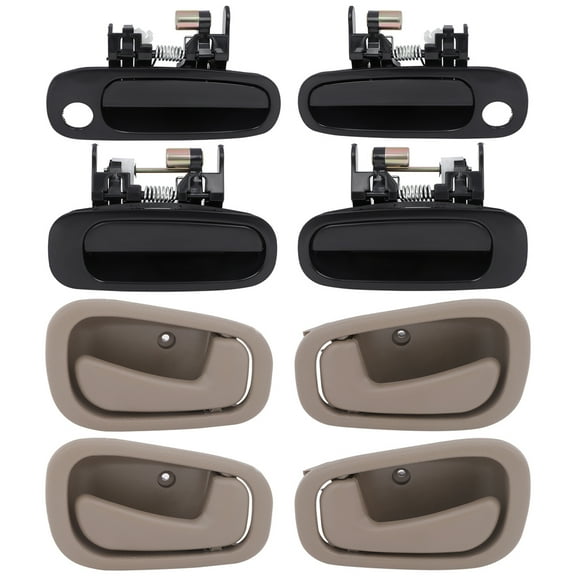 ECCPP Black Outside Beige Inside Door Handles For 1998-2002 Toyota Corolla - Set of 8