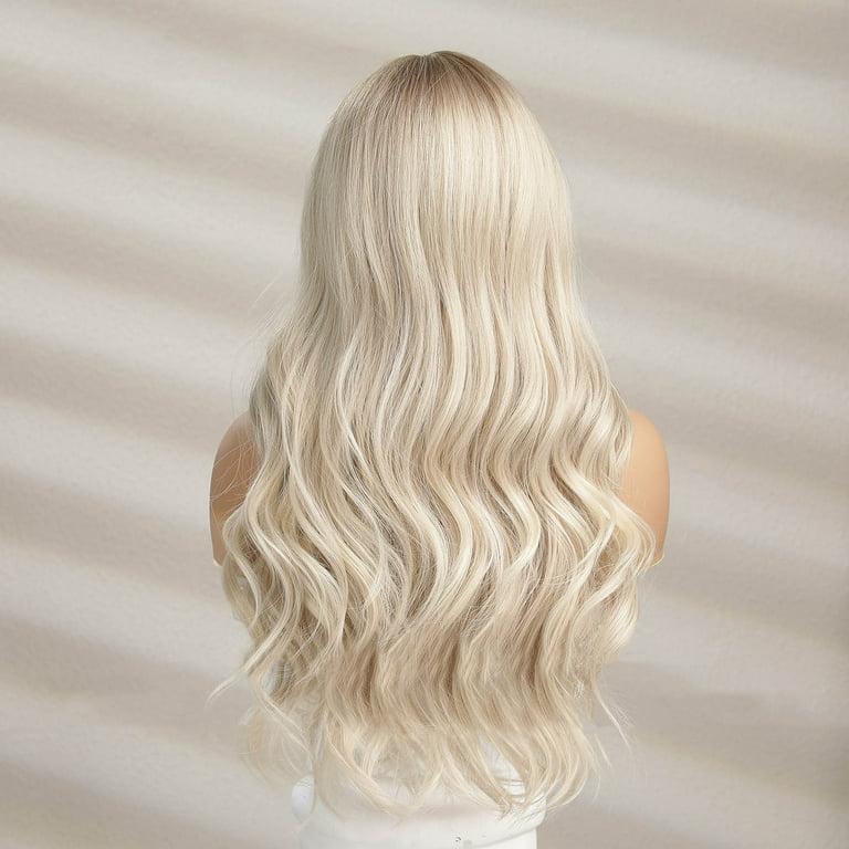 Lace Front Wig with Lace Front Wigs Hair Straight Full Lace Lace Wig Long Lace Front 360 Wigs Gradual White Blonde Wig Female Long Hair Natural Fashion Big Wave Full Head Wig