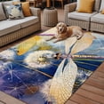 thumbnail image 2 of Fsddascl Yellow Dragonfly Outdoor Rug for Patio/Deck/Porch, Non-Slip Large Area Rug 5 x 8 Ft, Summer Spring Floral Watercolor Indoor Outdoor Rugs Washable Area Rugs, Reversible Camping Rug Carpet, 2 of 5