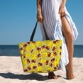 thumbnail image 3 of Wukai Duck with Star Sunglasses Print Zipper Bag,large Beach Tote Bag,Waterproof Sandproof Bag,Grocery and Picnic Tote Travel Bag, 3 of 5