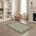 thumbnail image 2 of ODIKA 4'x6' Washable Area Rug Olive Green Floral Elegance Symmetrical Design Intricate Blossom Motifs for Bedroom, Reading Nook, Pet Friendly & Non-Shedding, 2 of 7