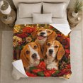 thumbnail image 5 of Festive Beagle Holiday Scene Box Poinsettias Christmas, Festive Pet Portrait Pattern, Warm Flannel Blanket for Living Room and Bedroom, Dog Lovers Just Because Gift, Pet Lover Home Decor, 5 of 9