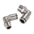 thumbnail image 1 of 2 unids PL 4/6 / 8/10 / 12mm Piezas neumáticas de cobre chapado en níquel Piezas de codo Elemento de conector rápido de aire One Touch Push, 1 of 5