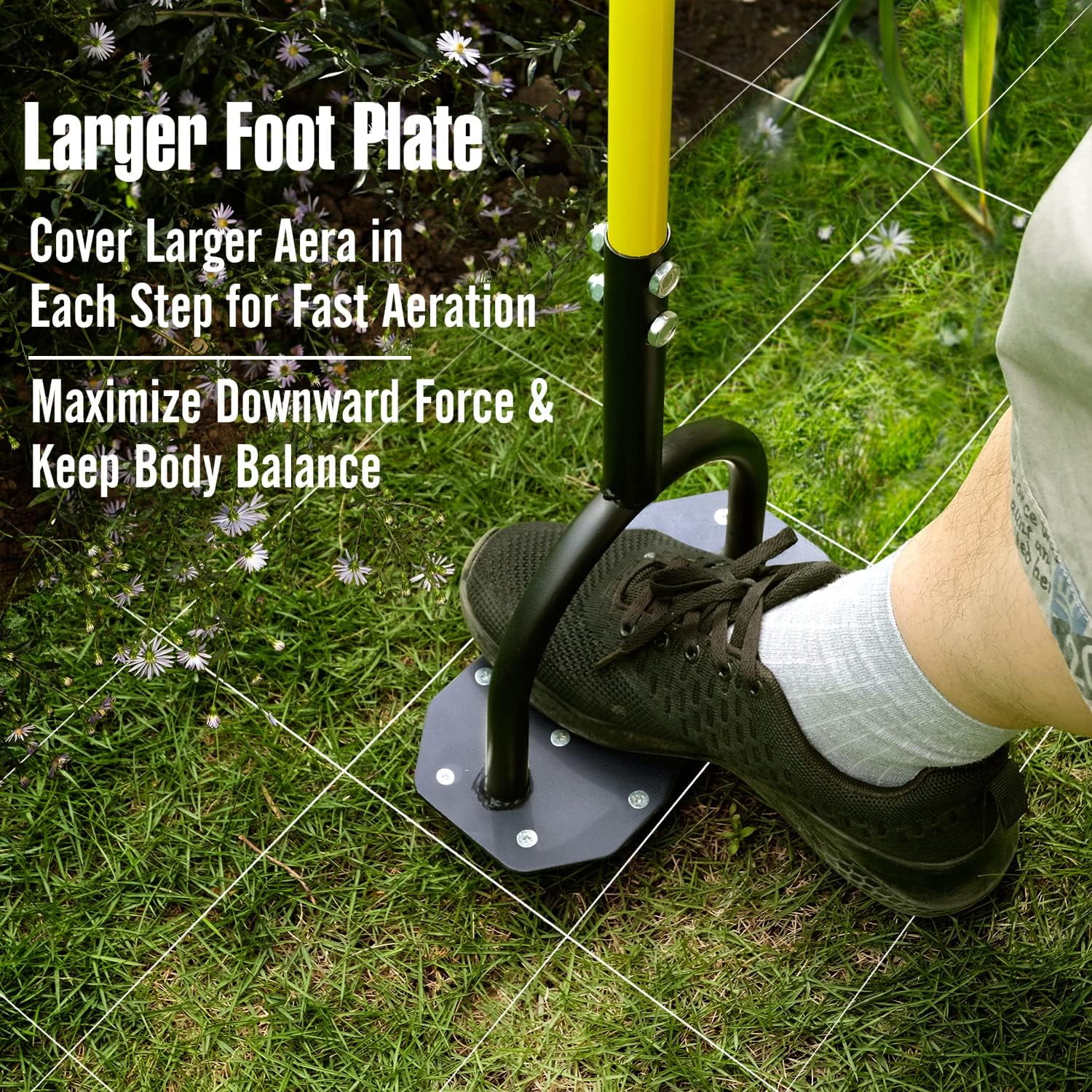 Lawn Aerator Tool, Updated 36" Spike Tool with Longer Spikes, Pre-Assembled Manual Grass for Aeration, Soil Aerating