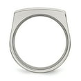 thumbnail image 2 of Chisel Stainless Steel Brushed and Polished Signet Ring, 2 of 8