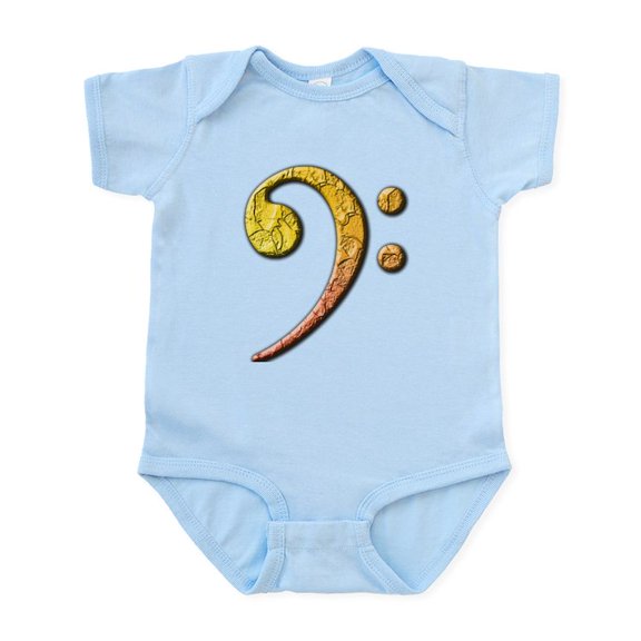 CafePress - Bass Clef 3 Infant Bodysuit - Baby Light Bodysuit, Size Newborn - 24 Months