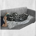 thumbnail image 6 of Dessert Soft Flannel Fleece Throw Blanket, Creative Spoon Design with Life is Short Eat Dessert First Words, Cozy Plush for Indoor and Outdoor Use, 50" x 70", Black and White, by Ambesonne, 6 of 6